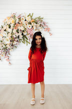 Pumpkin Spice 3/4 Sleeve Pocket Twirl Dress by Mila & Rose ®