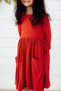 Pumpkin Spice 3/4 Sleeve Pocket Twirl Dress by Mila & Rose ®