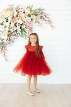 Pumpkin Spice Shimmer 3/4 Sleeve Tutu Dress by Mila & Rose ®