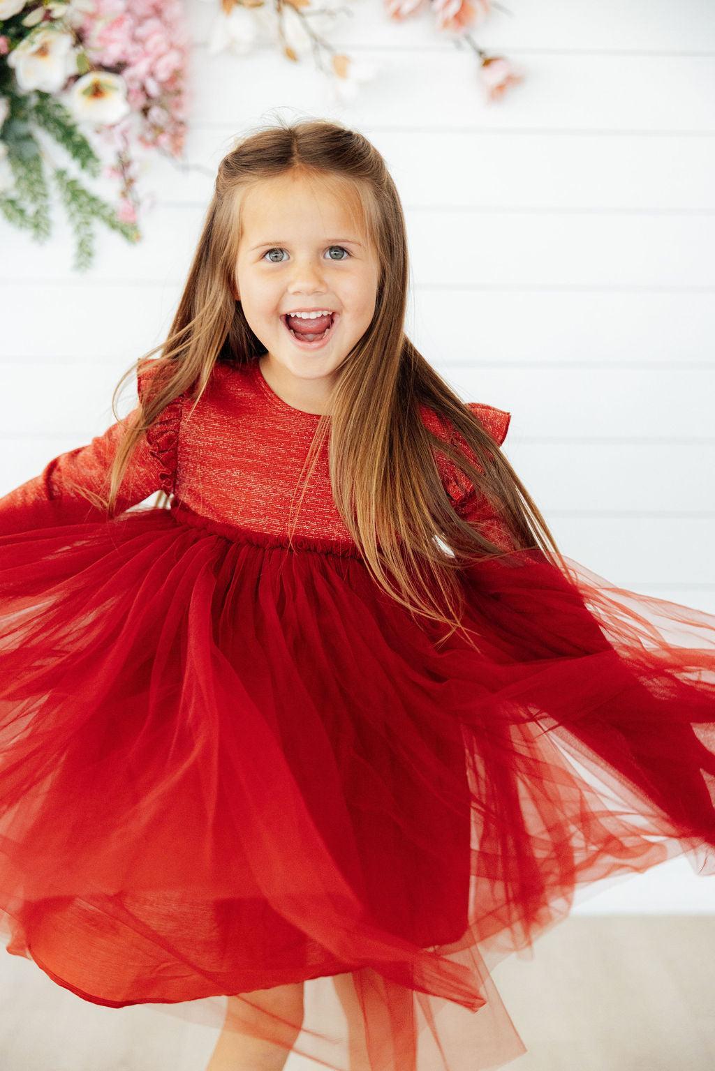 Pumpkin Spice Shimmer 3/4 Sleeve Tutu Dress by Mila & Rose ®