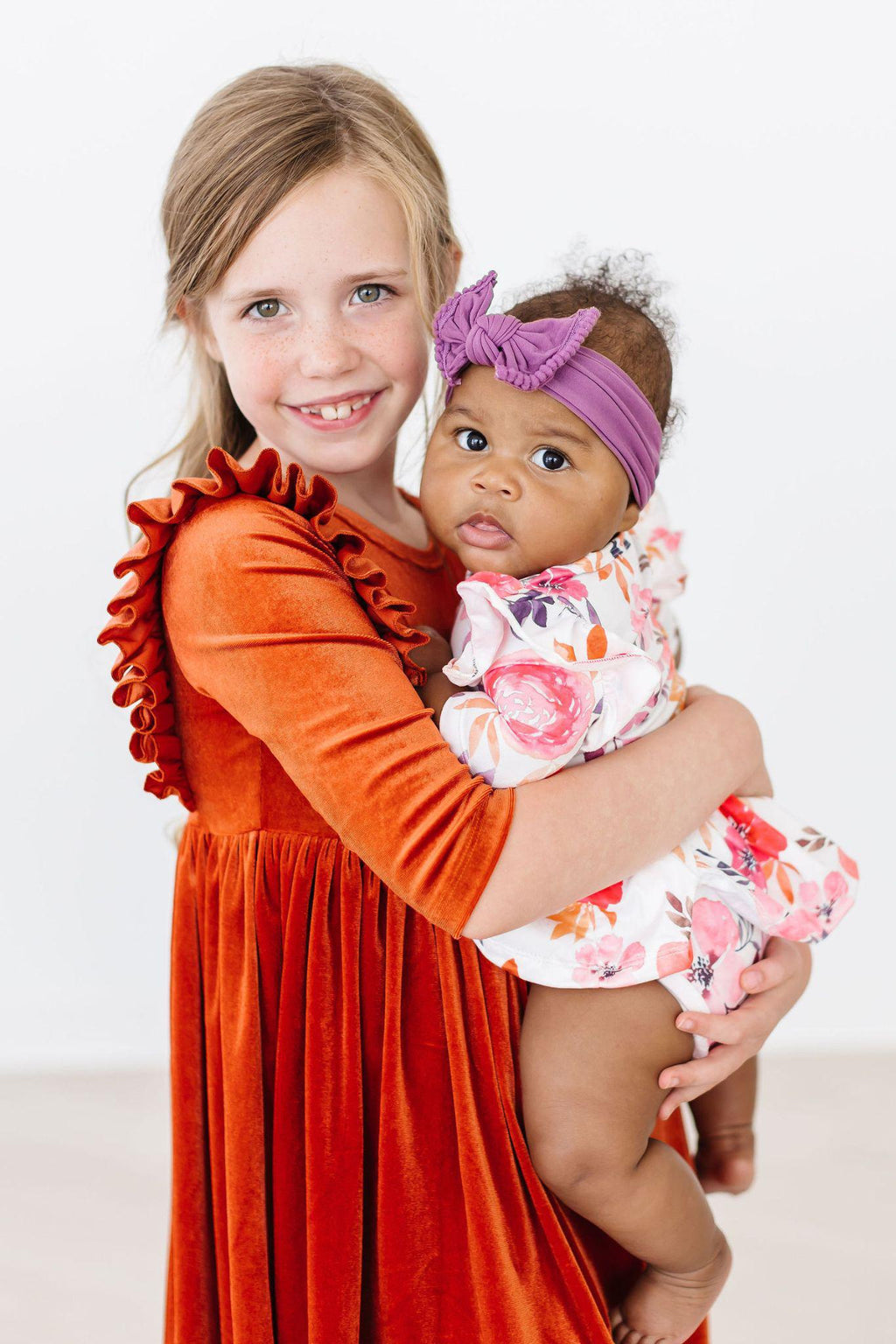 Pumpkin Spice Velvet Ruffle Twirl Dress by Mila & Rose ®