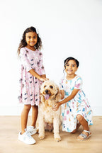 Puppy Kisses 3/4 Sleeve Pocket Twirl Dress by Mila & Rose ®