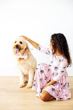Puppy Kisses 3/4 Sleeve Pocket Twirl Dress by Mila & Rose ®