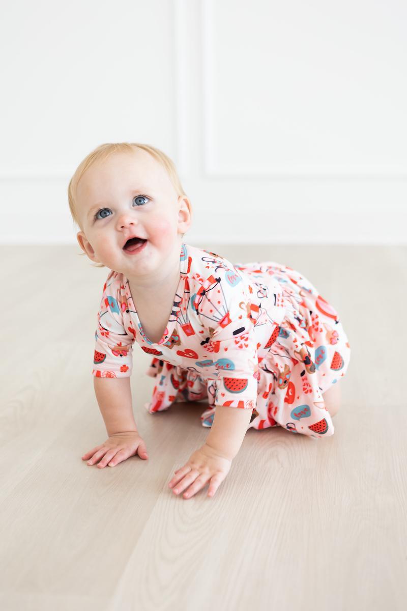 Puppy Love 3/4 Sleeve Twirl Bodysuit by Mila & Rose ®