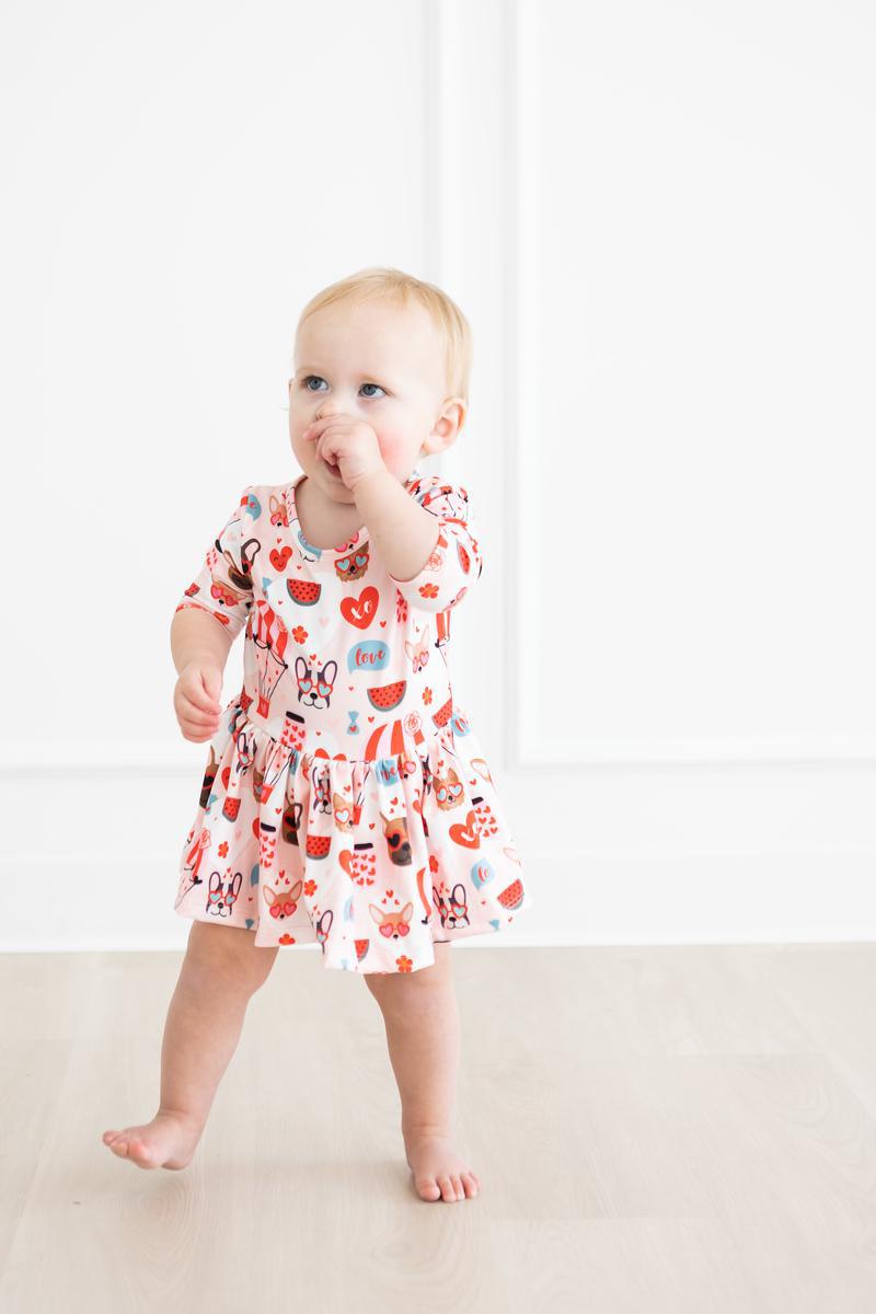 Puppy Love 3/4 Sleeve Twirl Bodysuit by Mila & Rose ®
