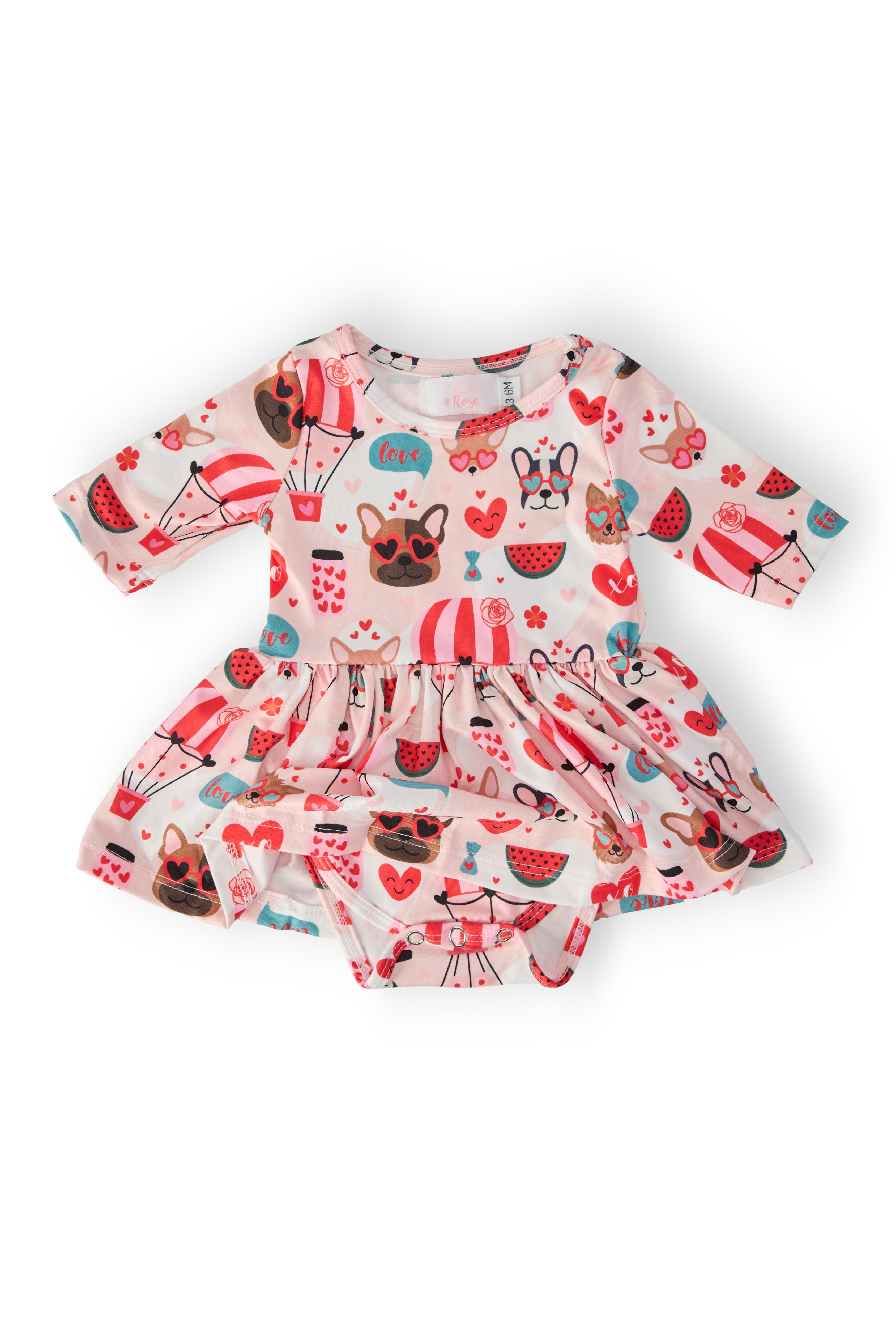Puppy Love 3/4 Sleeve Twirl Bodysuit by Mila & Rose ®