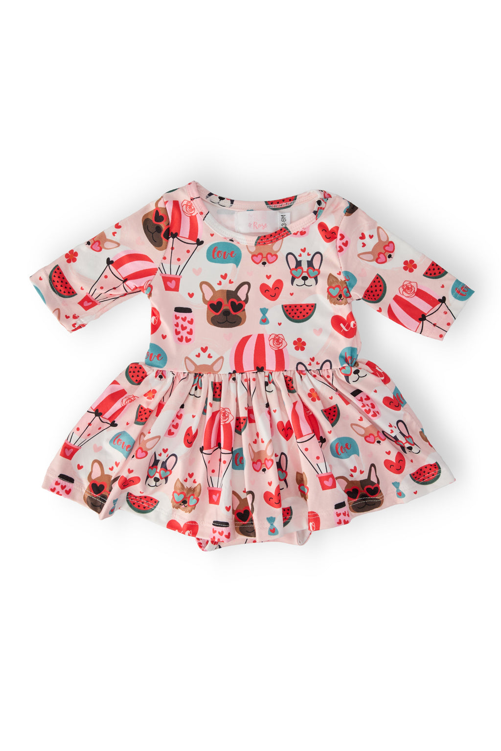 Puppy Love 3/4 Sleeve Twirl Bodysuit by Mila & Rose ®