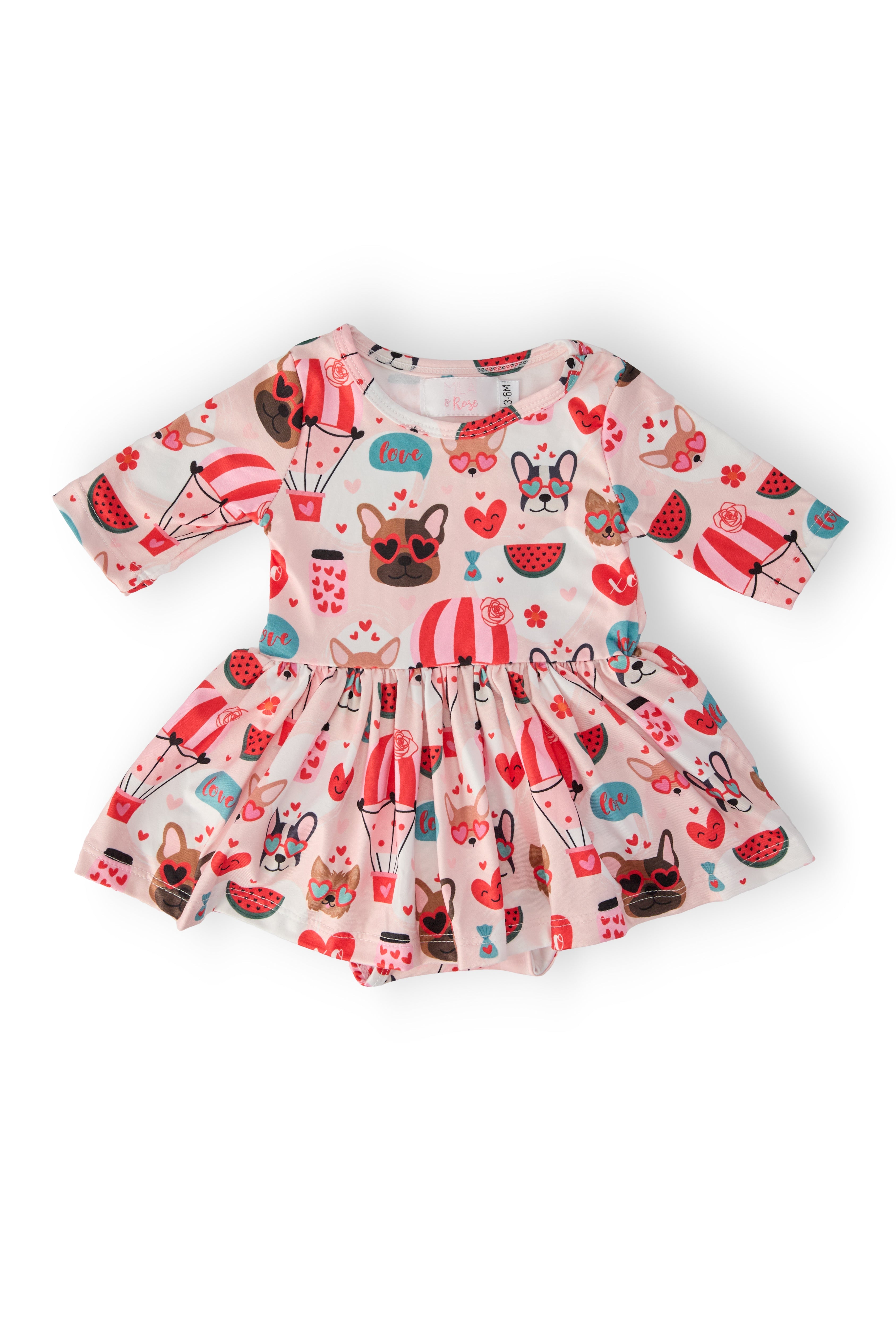 Puppy Love 3/4 Sleeve Twirl Bodysuit by Mila & Rose ®