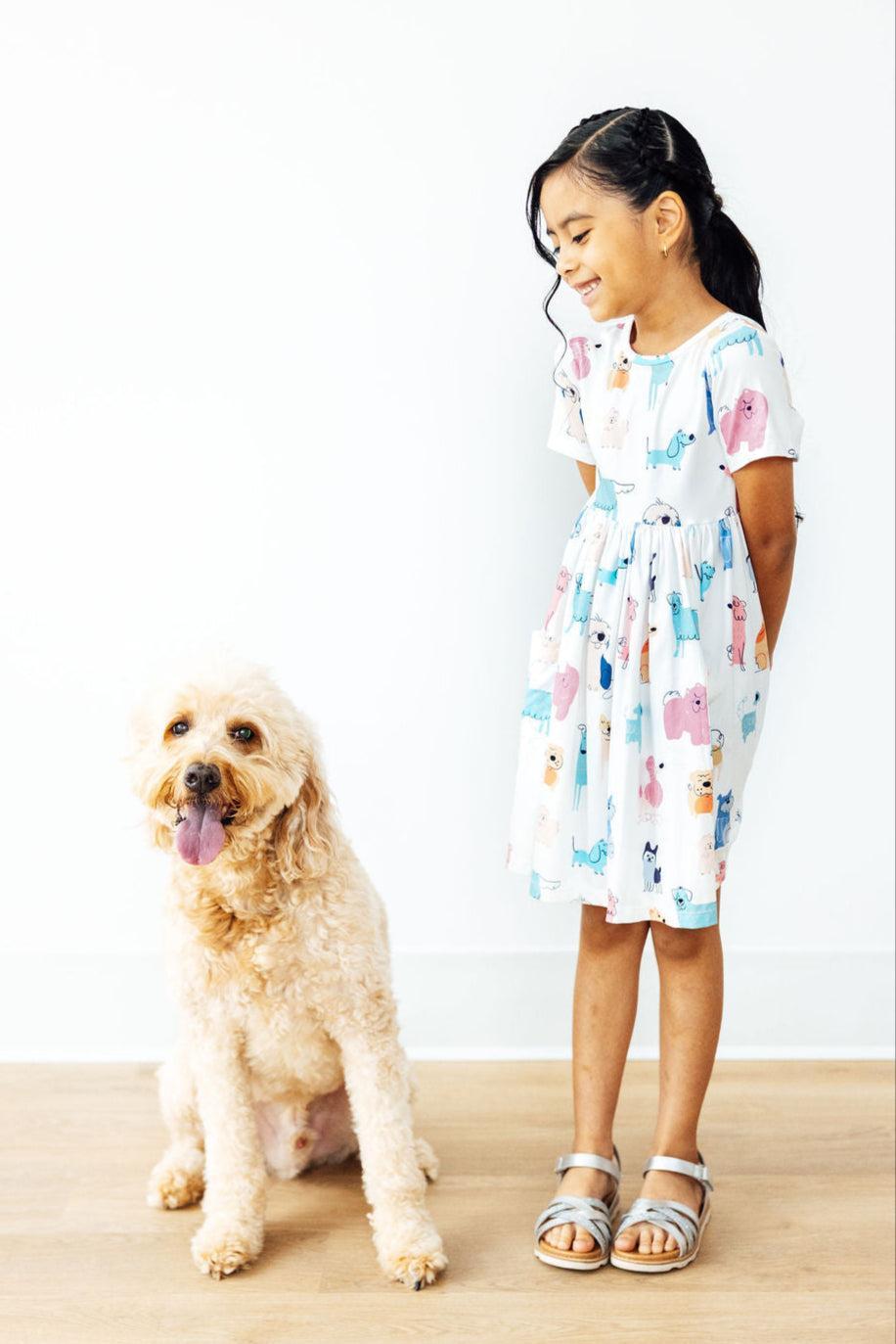 Puppy Pals S/S Pocket Twirl Dress by Mila & Rose ®