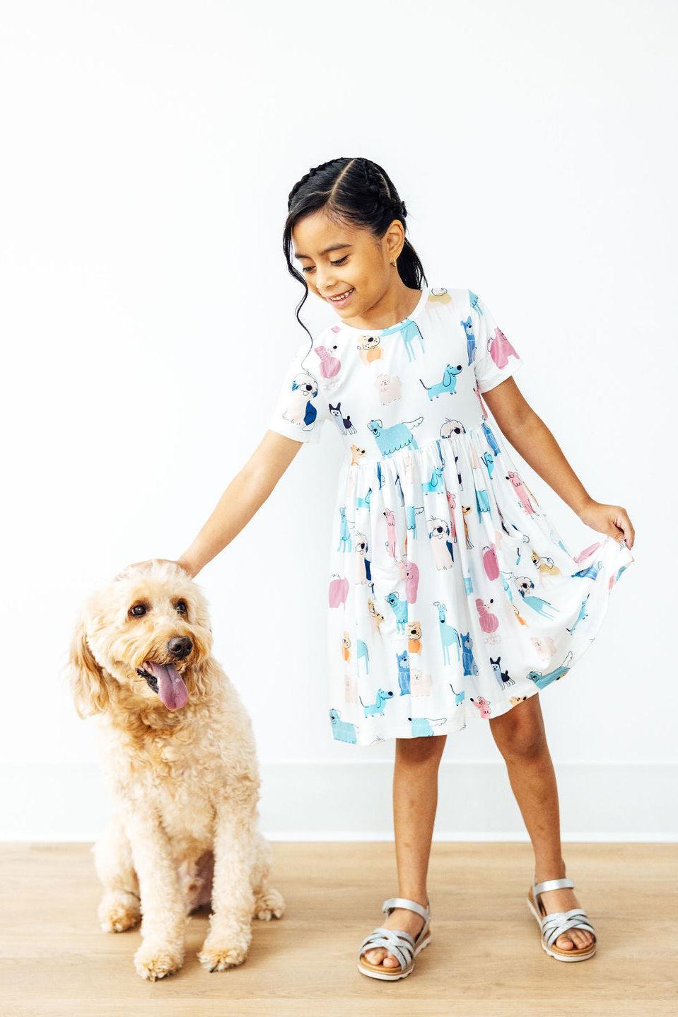 Puppy Pals S/S Pocket Twirl Dress by Mila & Rose ®