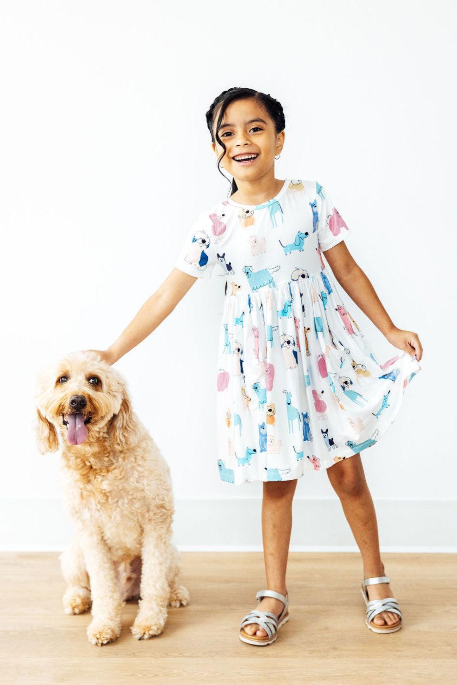 Puppy Pals S/S Pocket Twirl Dress by Mila & Rose ®
