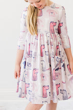 Puppy Party 3/4 Sleeve Pocket Twirl Dress by Mila & Rose ®
