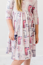 Puppy Party 3/4 Sleeve Pocket Twirl Dress by Mila & Rose ®