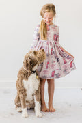Puppy Party 3/4 Sleeve Pocket Twirl Dress by Mila & Rose ®