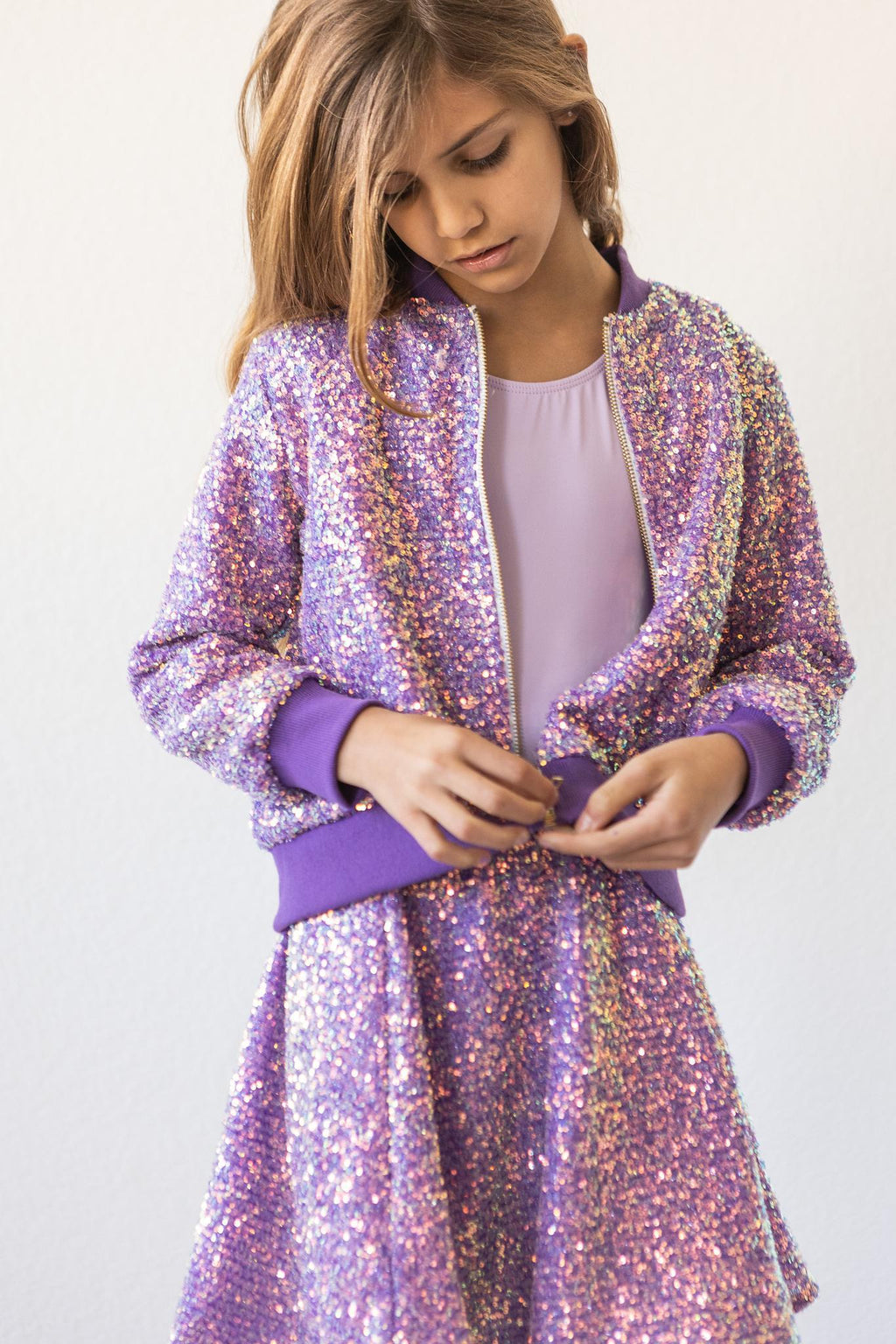 Purple Sequin Twirl Skort by Mila & Rose ®