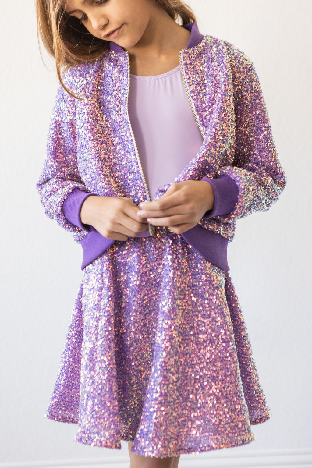 Purple Sequin Twirl Skort by Mila & Rose ®