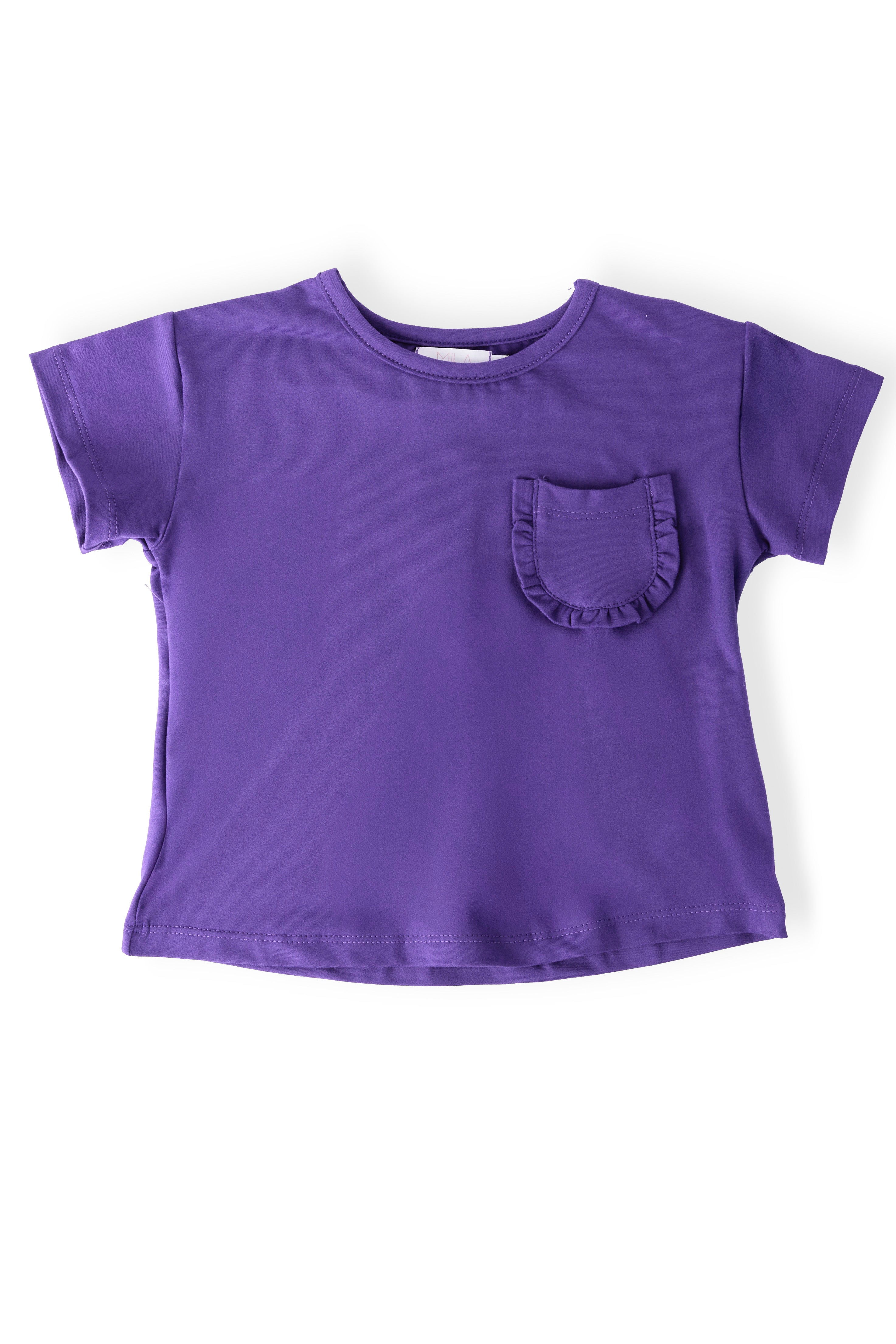 Purple Ruffle Pocket Tee by Mila & Rose ®