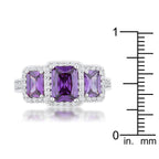Rita 2.3ct Amethyst CZ Rhodium Classic Trio Ring by LuxuryLifeWay Online Store
