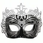 Midnight Elegance: Black & Silver Masquerade Mask by 3wishes.com
