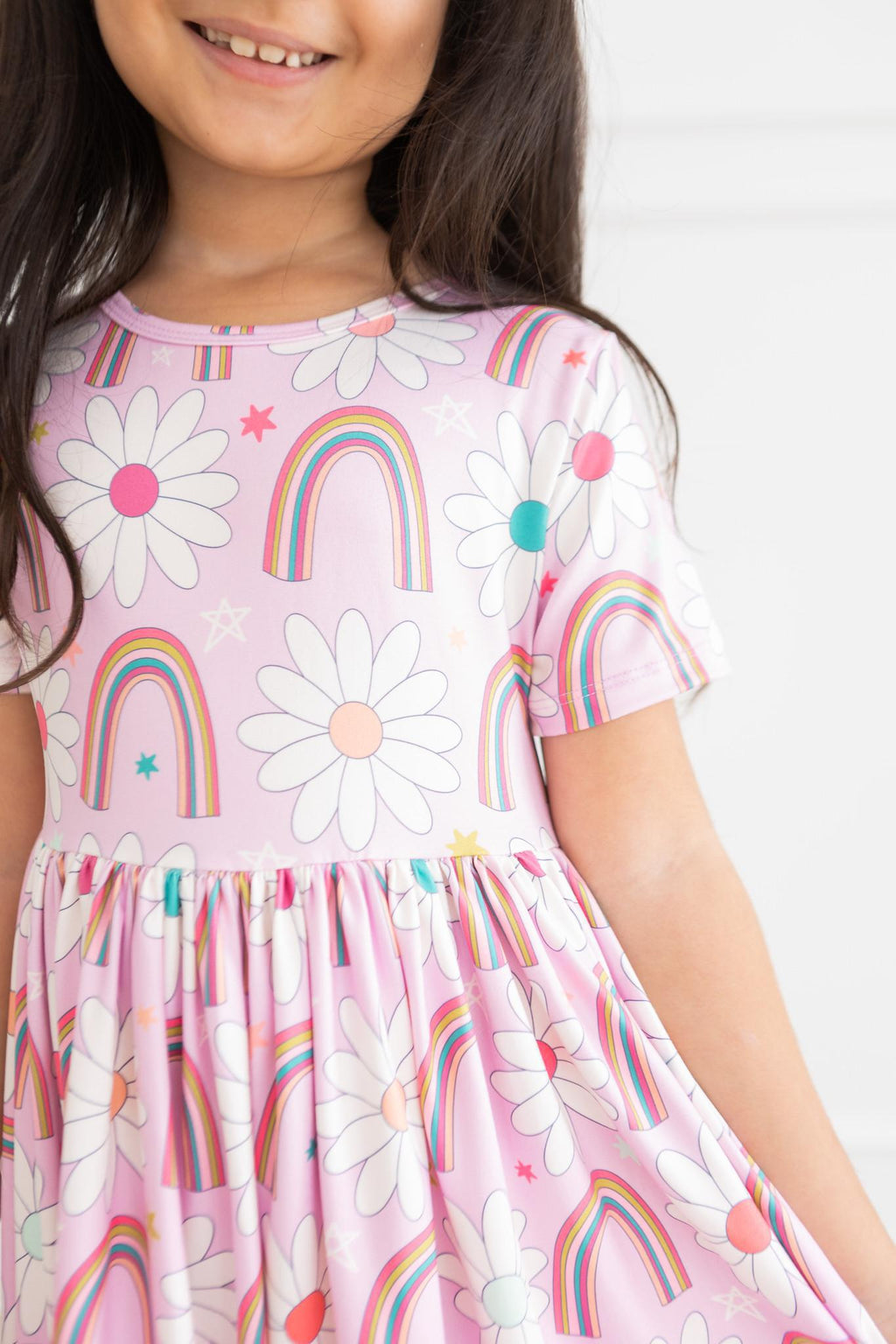 Rainbow Daisies S/S Pocket Twirl Dress by Mila & Rose ®