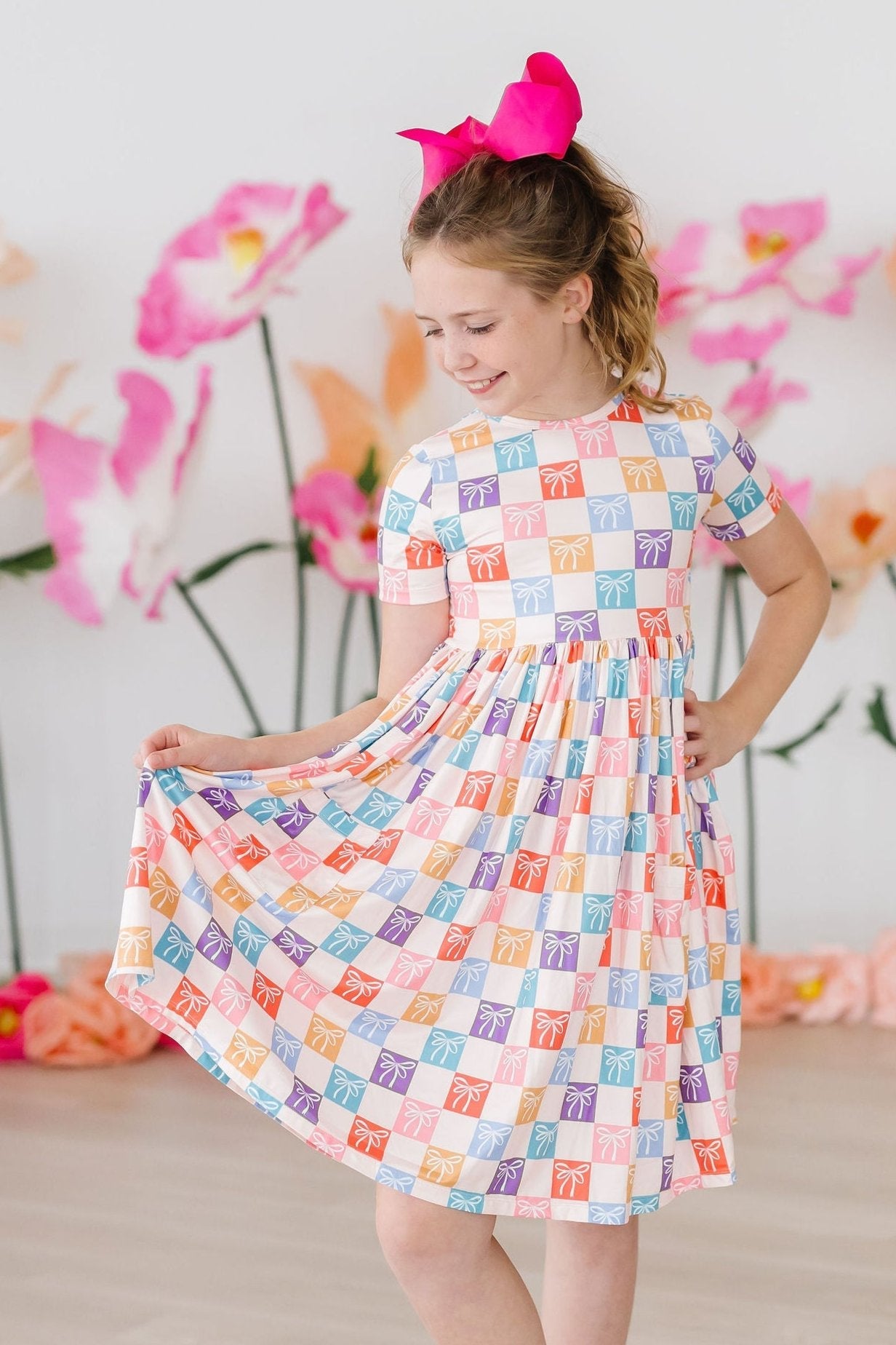 SALE Rainbow Ribbons S/S Pocket Twirl Dress by Mila & Rose ®