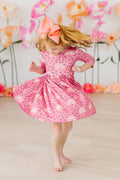 Rainbow Wishes 3/4 Sleeve Pocket Twirl Dress by Mila & Rose ®