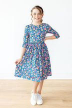 Rainforest Blooms 3/4 Sleeve Pocket Twirl Dress by Mila & Rose ®