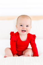 Red L/S Flutter Bodysuit by Mila & Rose ®