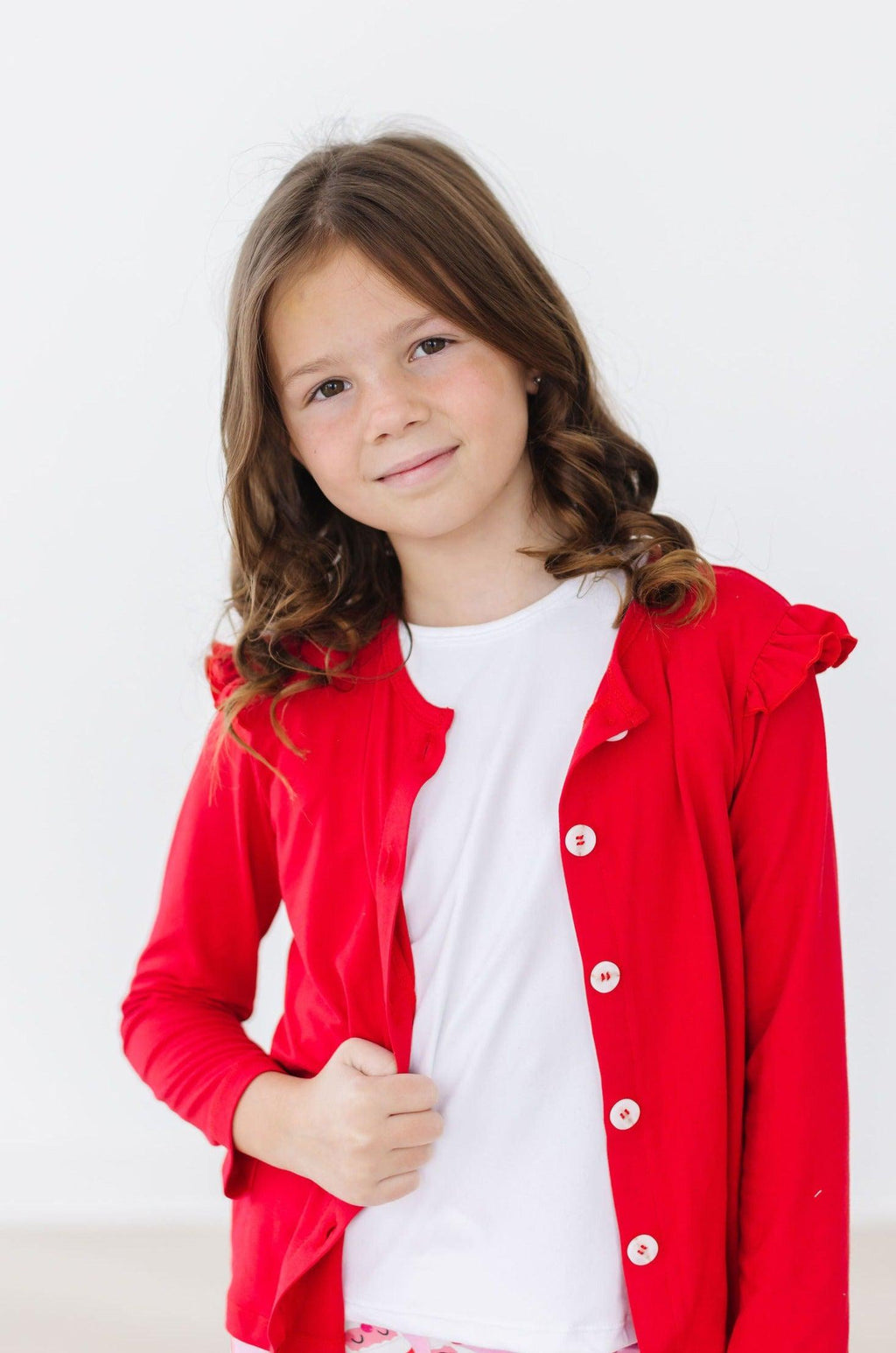 Red Ruffle Cardigan by Mila & Rose ®