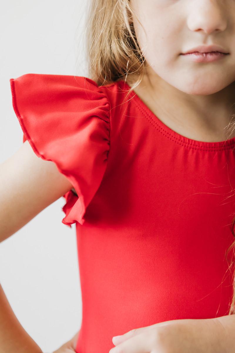 Red S/S Flutter Sleeve Leotard by Mila & Rose ®