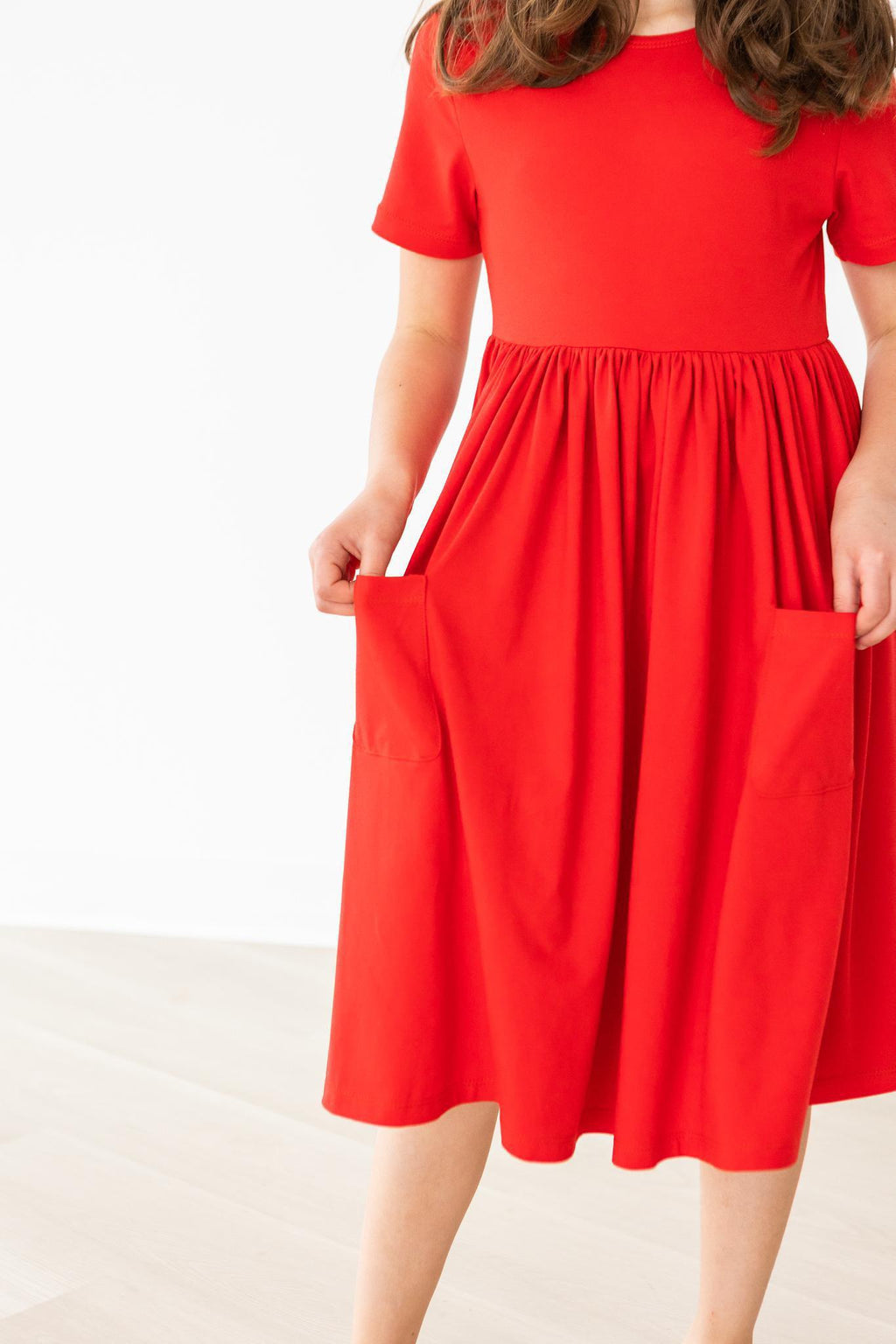 Red S/S Pocket Twirl Dress by Mila & Rose ®