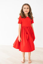 Red S/S Pocket Twirl Dress by Mila & Rose ®