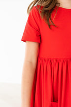 Red S/S Pocket Twirl Dress by Mila & Rose ®