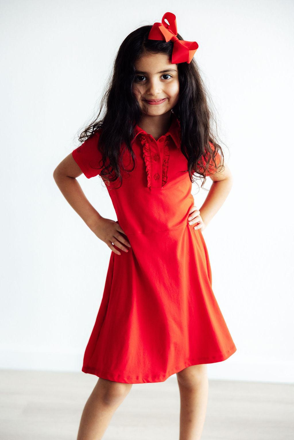 Red S/S Polo Dress by Mila & Rose ®