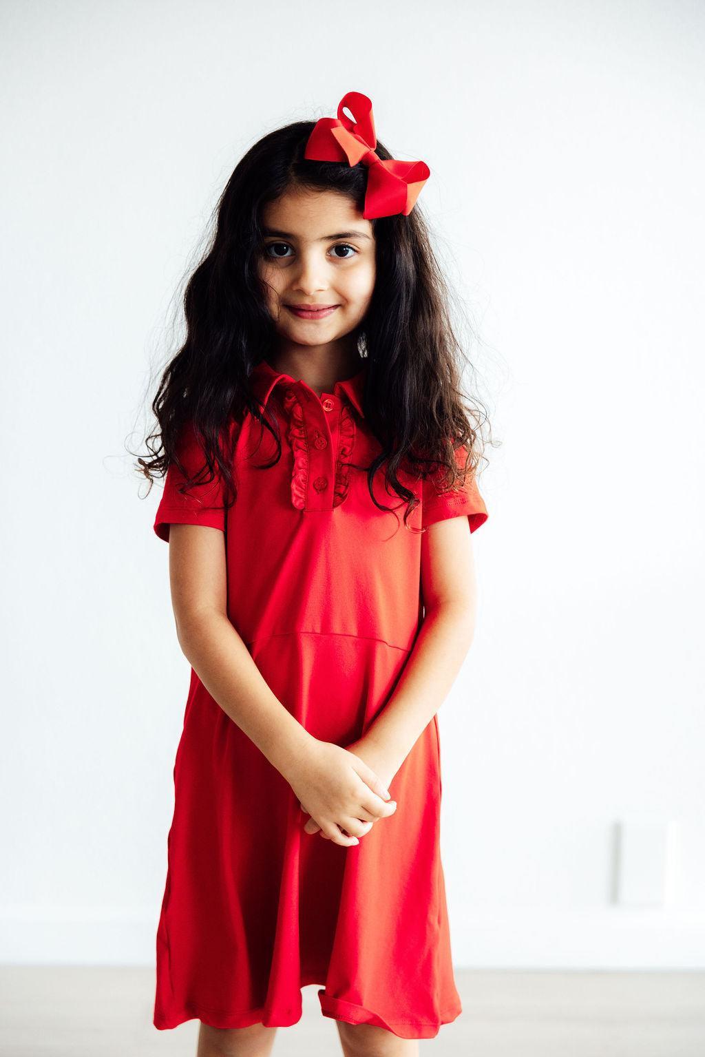 Red S/S Polo Dress by Mila & Rose ®