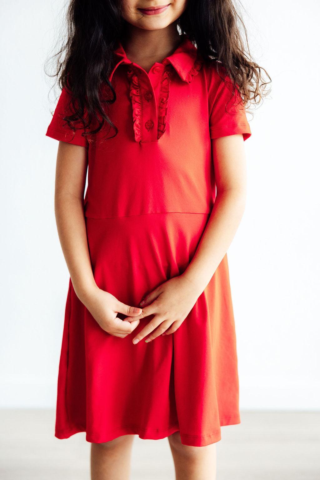 Red S/S Polo Dress by Mila & Rose ®