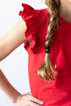 Red S/S Ruffle Tee by Mila & Rose ®