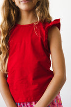 Red S/S Ruffle Tee by Mila & Rose ®