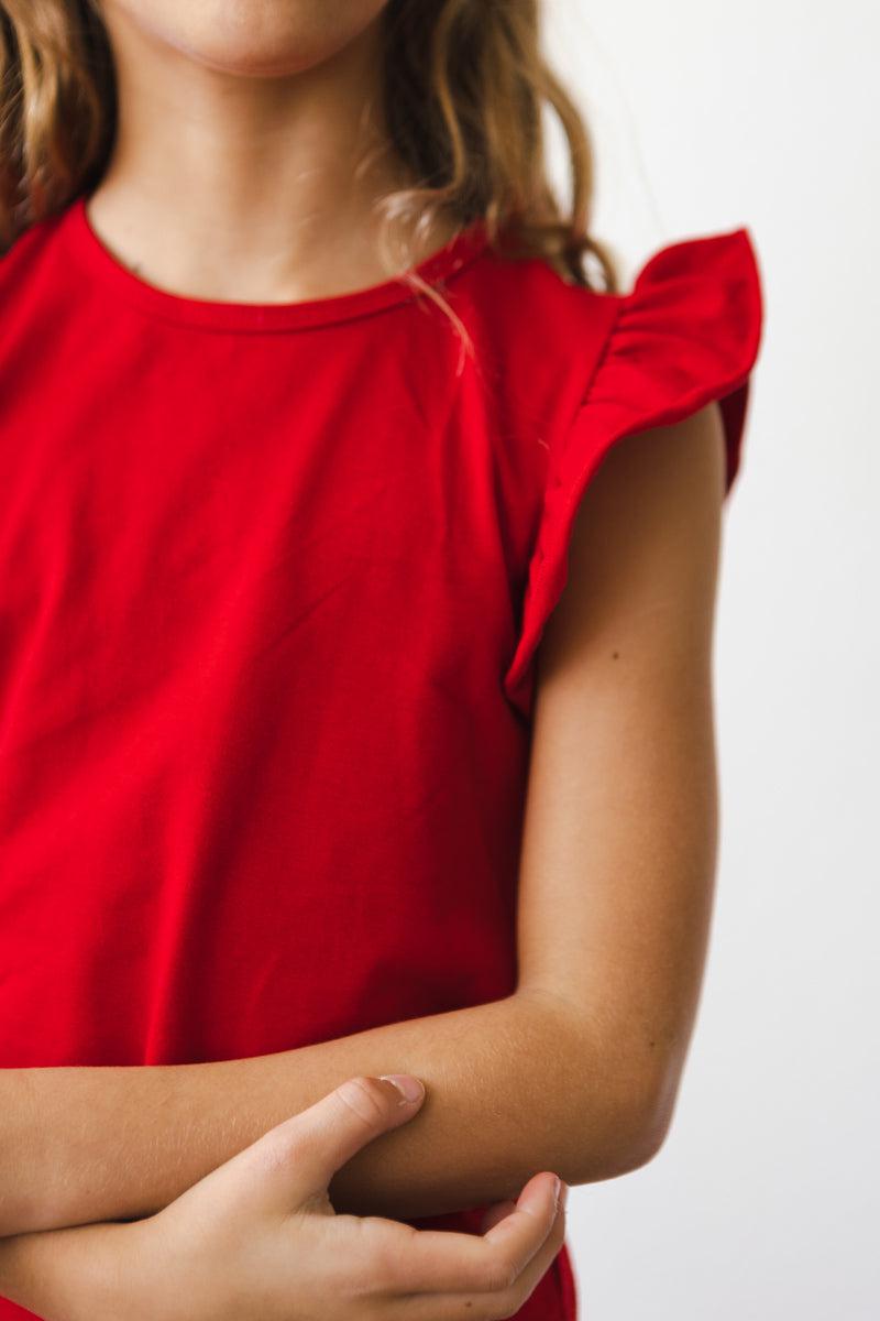 Red S/S Ruffle Tee by Mila & Rose ®