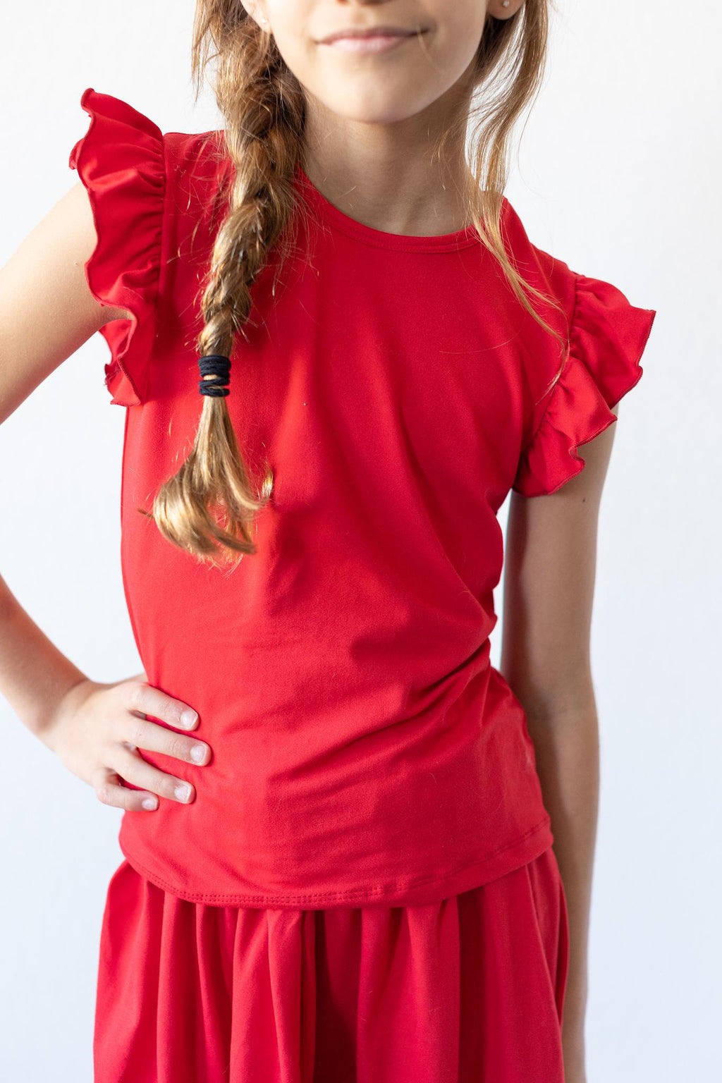 Red S/S Ruffle Tee by Mila & Rose ®