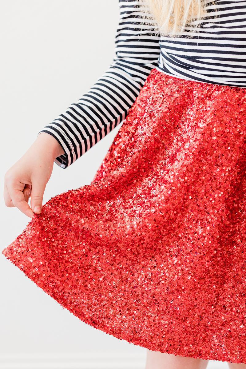 Red Sequin Twirl Skort by Mila & Rose ®