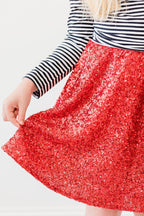 Red Sequin Twirl Skort by Mila & Rose ®