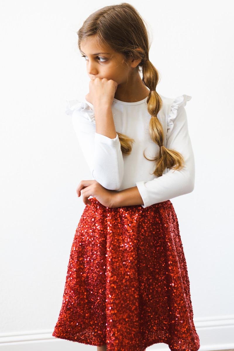 Red Sequin Twirl Skort by Mila & Rose ®