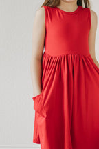 Red Tank Pocket Twirl Dress by Mila & Rose ®