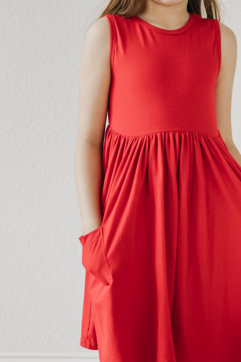 Red Tank Pocket Twirl Dress by Mila & Rose ®