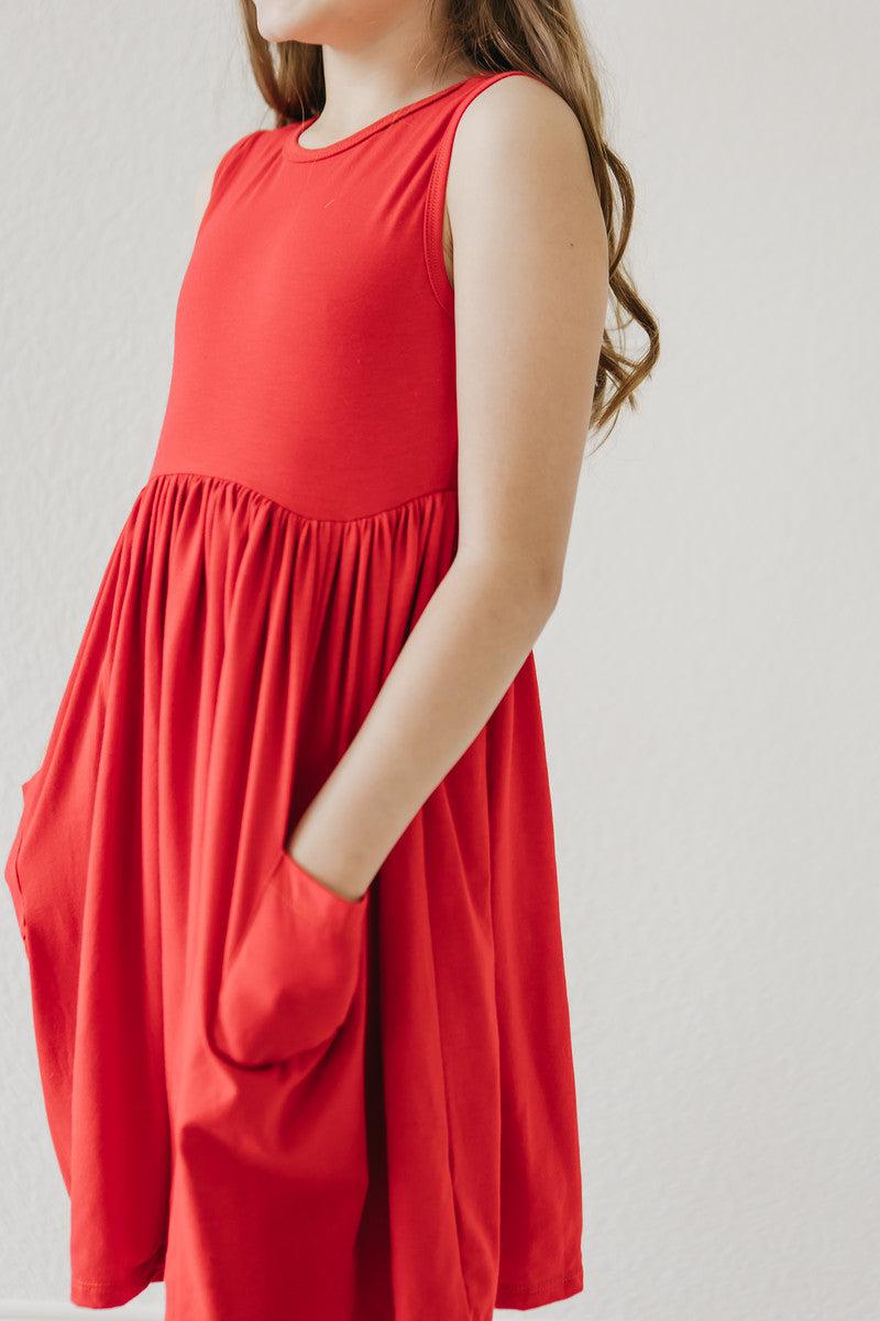 Red Tank Pocket Twirl Dress by Mila & Rose ®