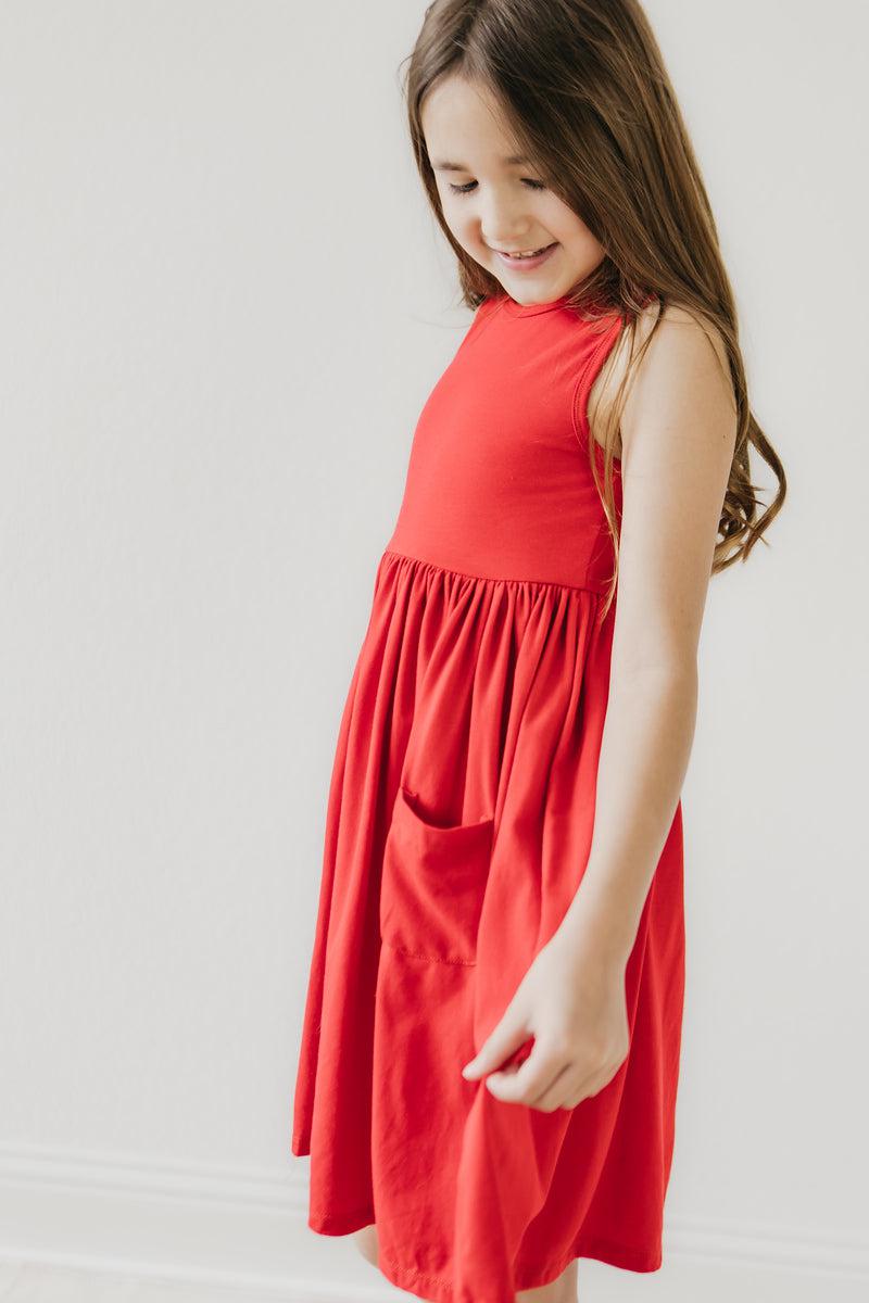 Red Tank Pocket Twirl Dress by Mila & Rose ®