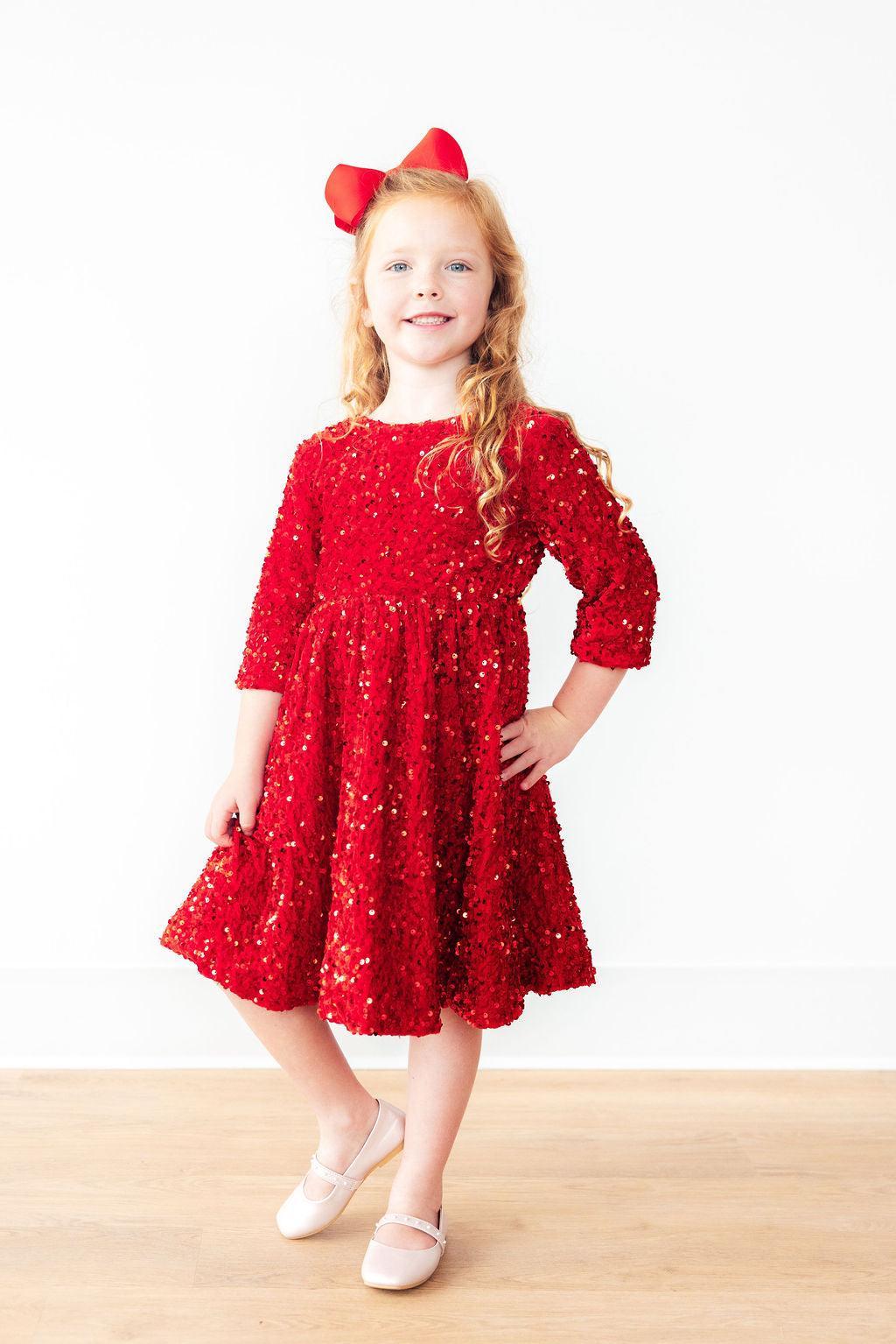 Red Velvet Sequin Dress by Mila & Rose ®