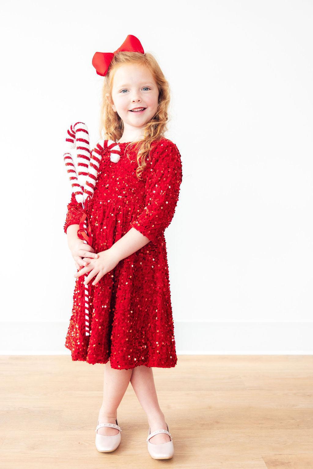 Red Velvet Sequin Dress by Mila & Rose ®