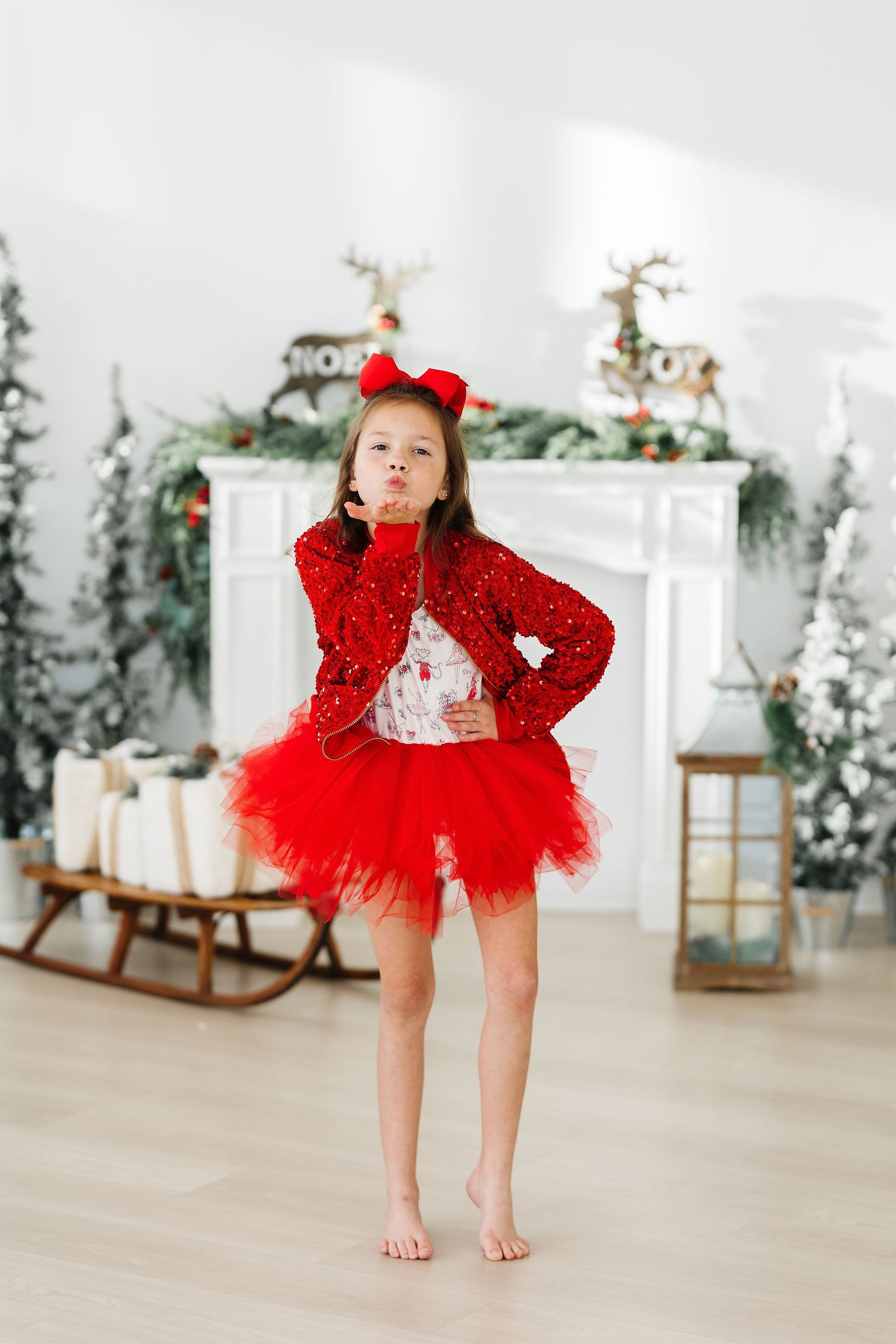 Red Velvet Sequin Jacket by Mila & Rose ®